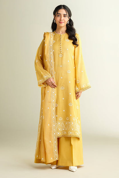 4 Piece - Unstitched - Embroidered Suit - E1643