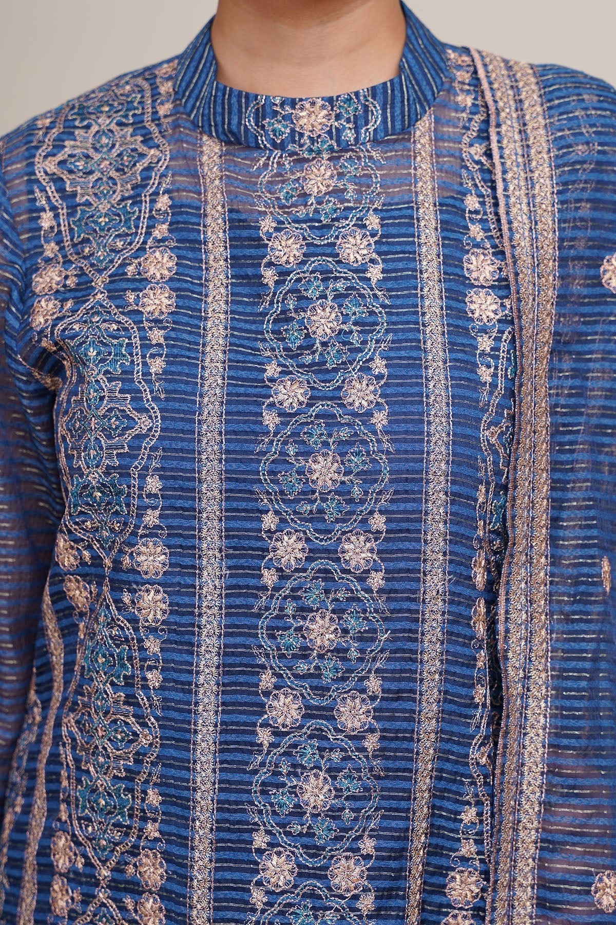 3 Piece - Unstitched - Embroidered Organza Suit - E1683