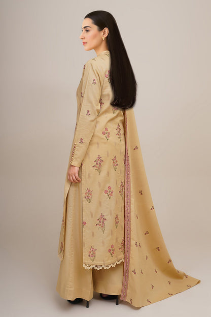 3 Piece - Unstitched - Embroidered Khaddar Suit - E1754