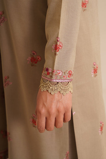 3 Piece - Unstitched - Embroidered Khaddar Suit - E1756