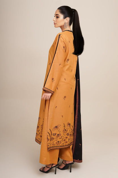 3 Piece - Unstitched - Embroidered Khaddar Suit - E1759