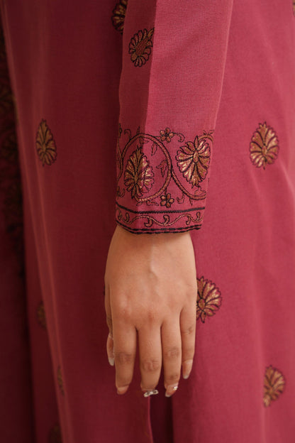 3 Piece - Unstitched - Embroidered Khaddar Suit - E1760