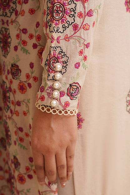 3 Piece - Unstitched - Embroidered Viscose Karandi Suit - E1770