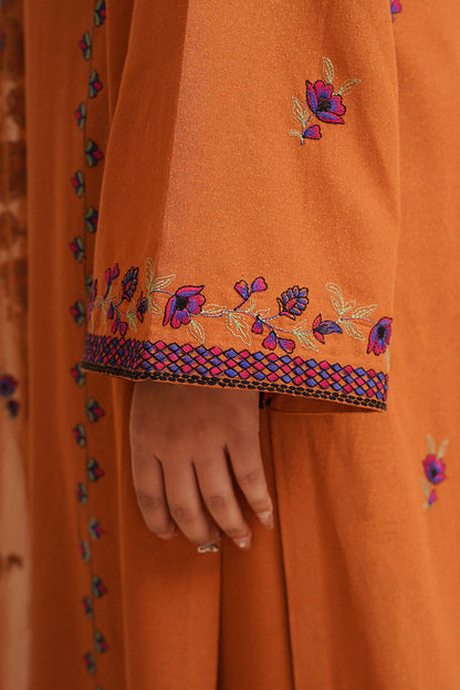 3 Piece - Unstitched - Embroidered Viscose Karandi Suit - E1772