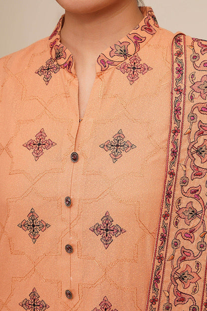 3 Piece - Unstitched - Embroidered Suit - E1775