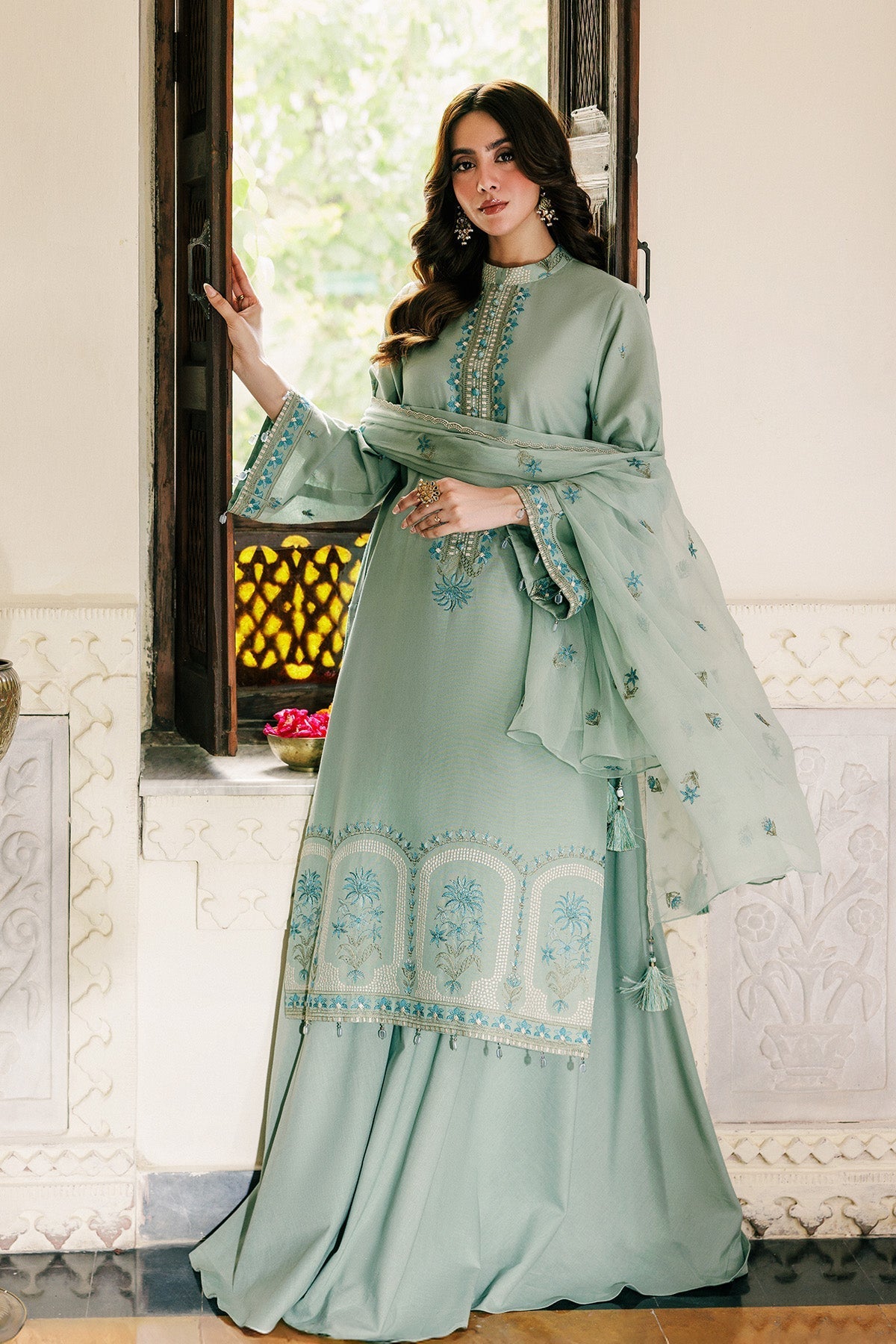 3 Piece - Unstitched - Embroidered Khaddar Suit - E1802