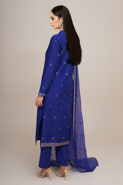 3 Piece - Unstitched - Embroidered Khaddar Suit - E1803