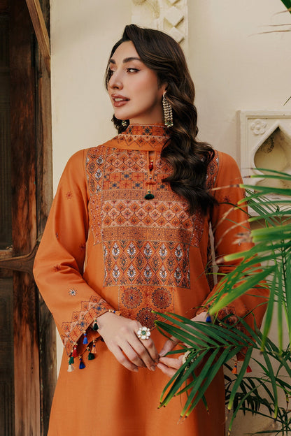 3 Piece - Unstitched - Embroidered Khaddar Suit - E1805