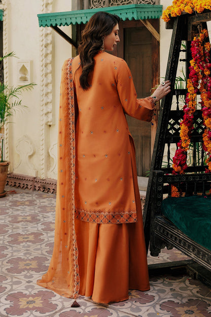 3 Piece - Unstitched - Embroidered Khaddar Suit - E1805