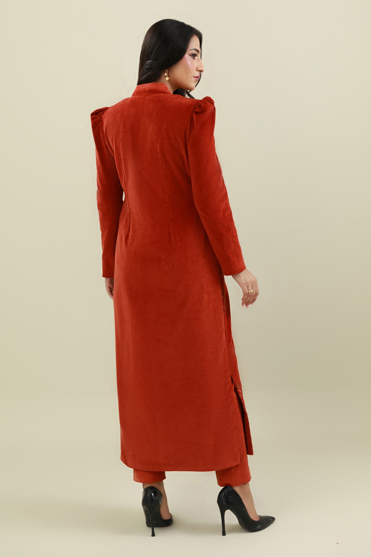 2 Piece - Unstitched - Embroidered Corduroy Suit - E1823