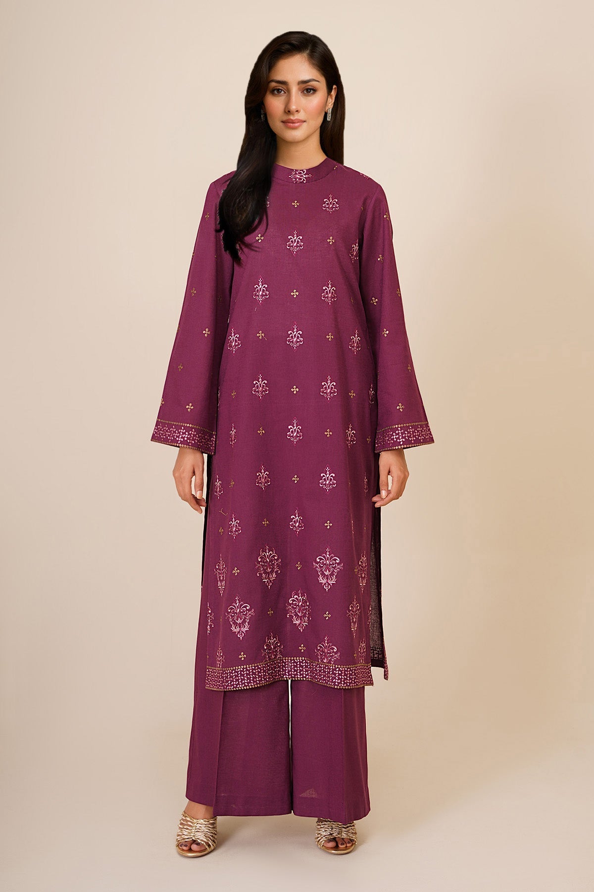 2 Piece - Unstitched - Embroidered Khaddar Suit - E1826