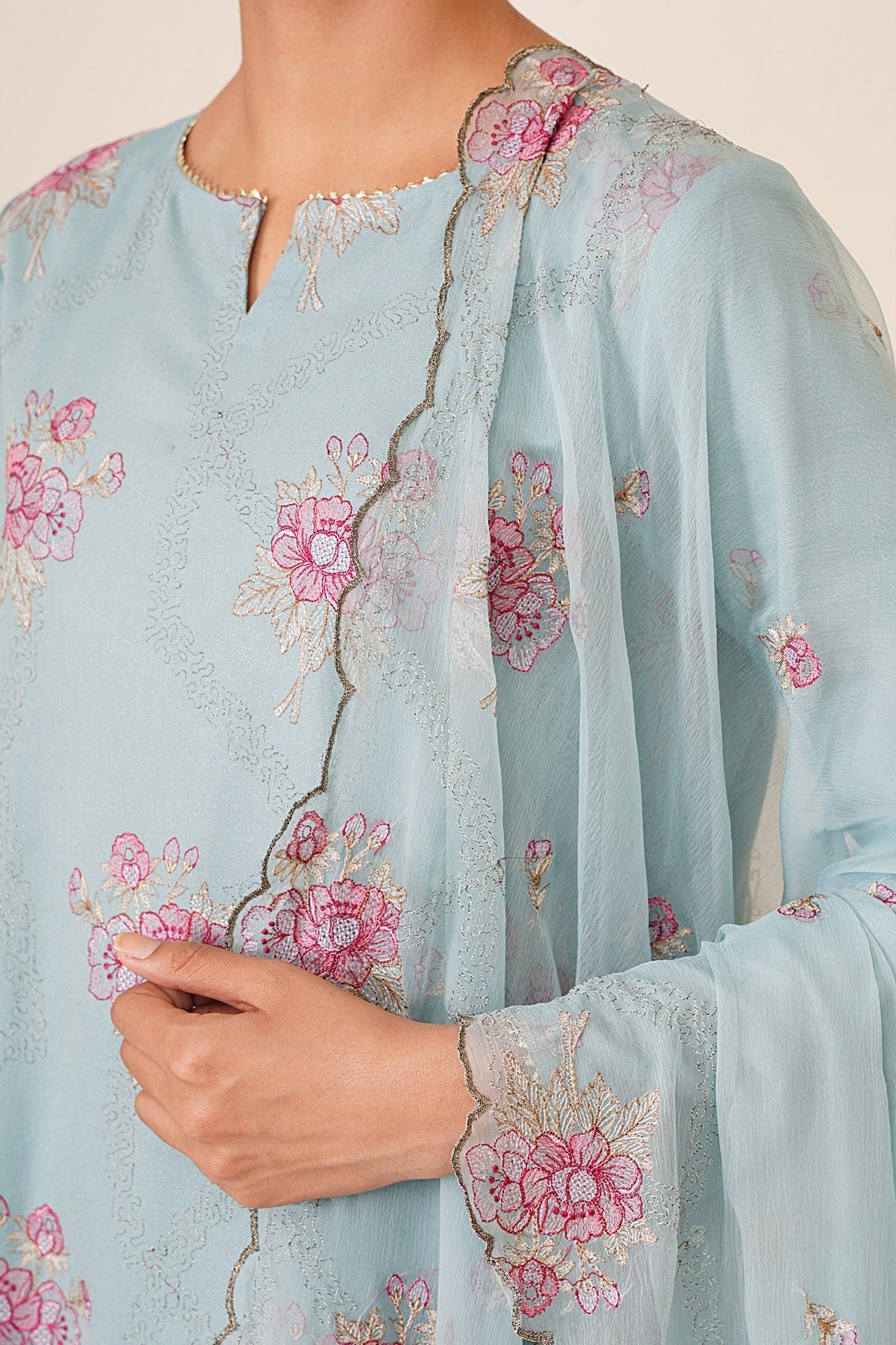 3 Piece - Unstitched - Embroidered Khaddar Suit - E1840