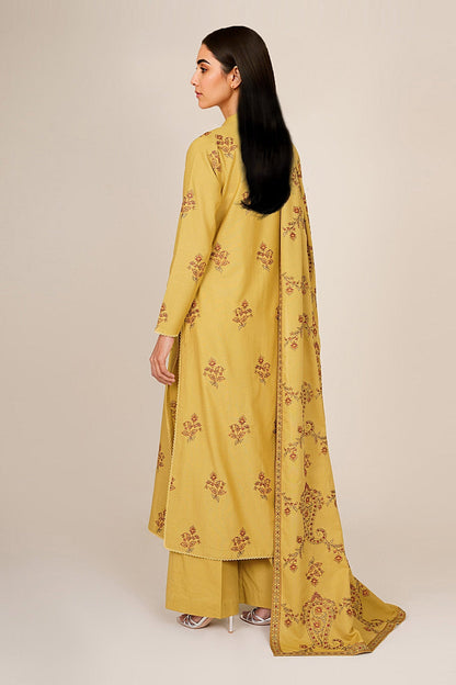 3 Piece - Unstitched - Embroidered Viscose Karandi Suit - E1845