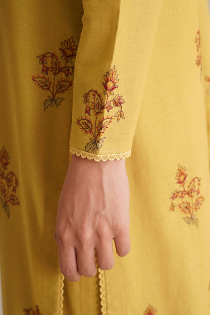 3 Piece - Unstitched - Embroidered Viscose Karandi Suit - E1845