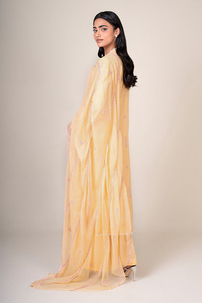 3 Piece - Unstitched - Embroidered Cotton Karandi Suit - E1851