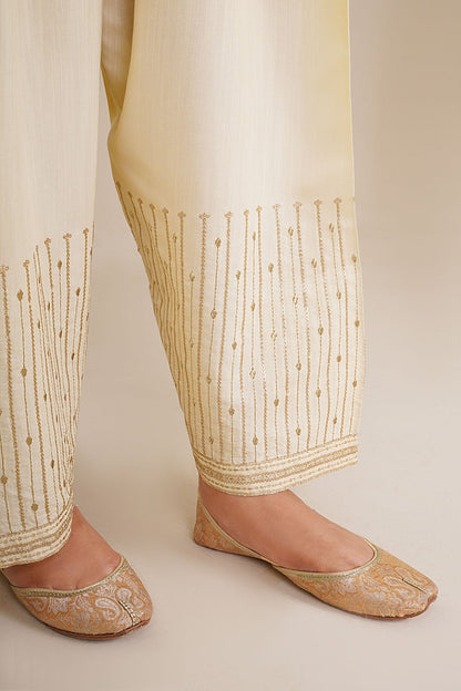 3 Piece - Stitched - Embroidered & Embellished Raw Silk Suit - KPS25-P3192