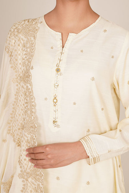 3 Piece - Stitched - Embroidered & Embellished Raw Silk Suit - KPS25-P3192