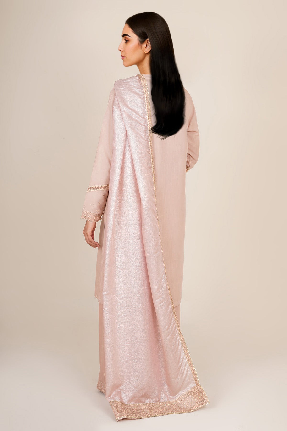 3 Piece - Stitched - Embroidered Raw Silk Suit - KPS25-P3491