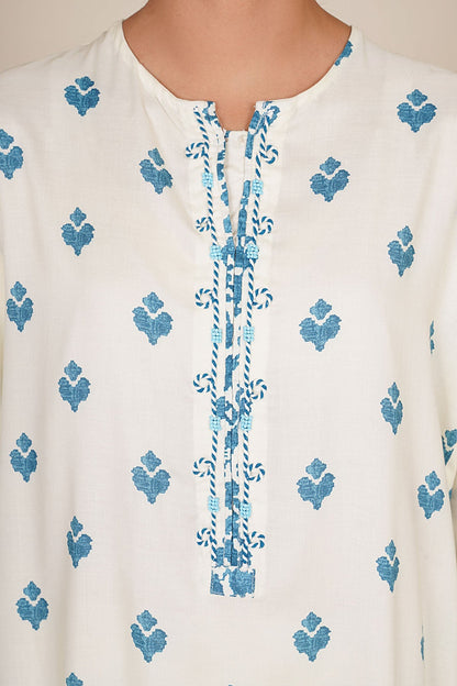 2 Piece - Stitched - Printed & Embellished Linen Suit - KPW25-P3674