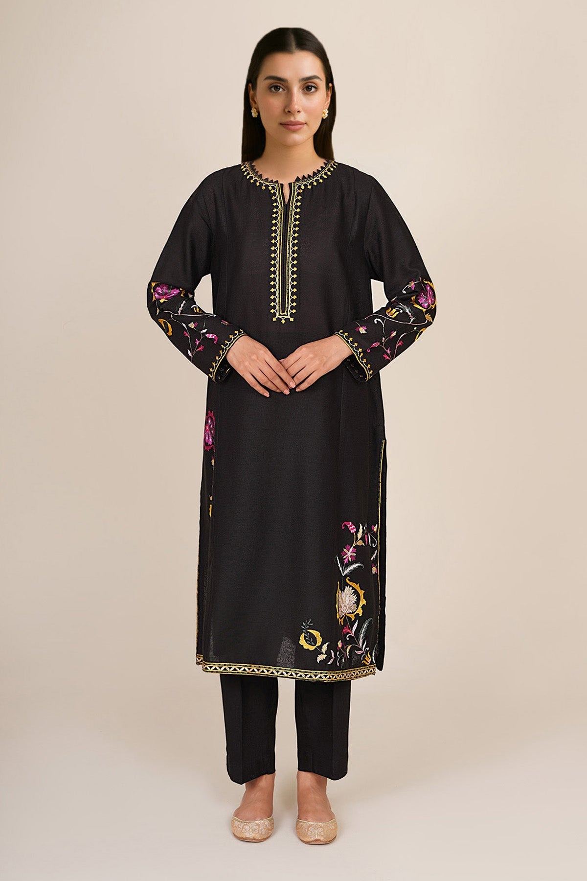 2 Piece - Stitched - Embroidered Cotton Karandi Suit - KPW24-P3074-74
