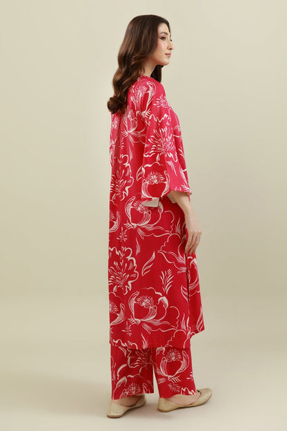 2 Piece - Stitched - Printed & Embellished Linen Suit - KPW25-P3795