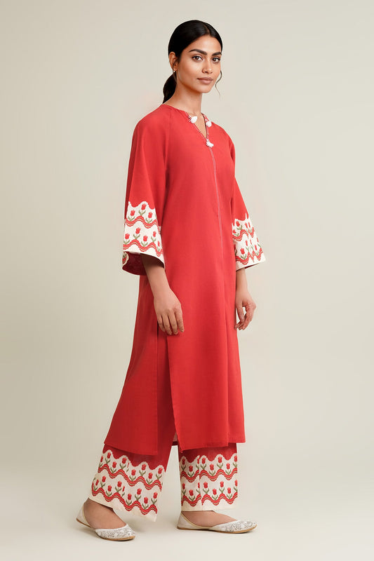 2 Piece - Stitched - Printed & Embellished Khaddar Suit - KPW25-P3704