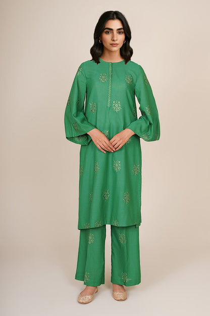 2 Piece - Stitched - Embroidered Cotton Karandi Suit - KPW25-P3758