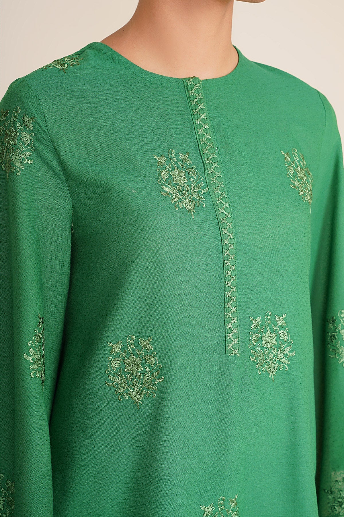 2 Piece - Stitched - Embroidered Cotton Karandi Suit - KPW25-P3758