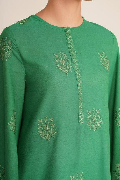 2 Piece - Stitched - Embroidered Cotton Karandi Suit - KPW25-P3758