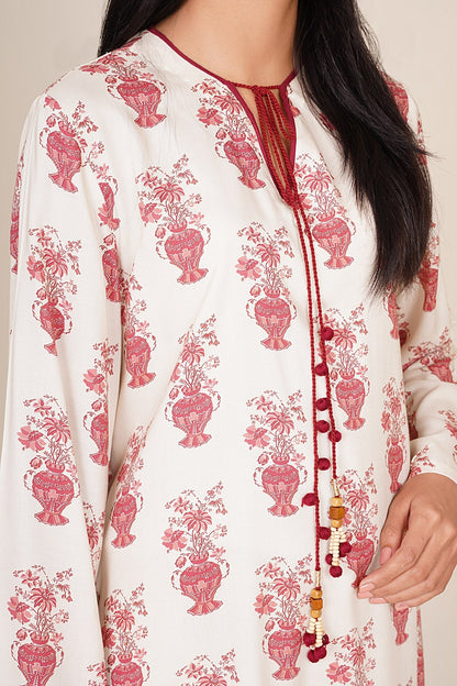 2 Piece - Stitched - Printed & Embellished Linen Suit - KPW25-P3807