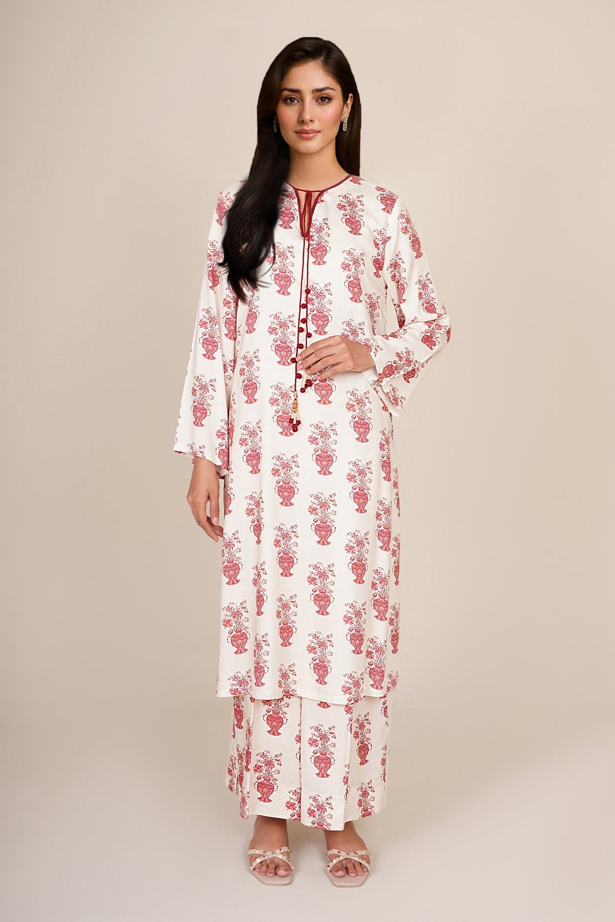 2 Piece - Stitched - Printed & Embellished Linen Suit - KPW25-P3807