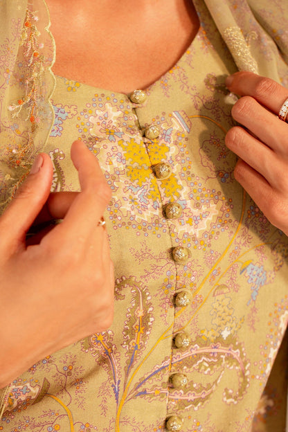 3 Piece - Unstitched - Printed & Embroidered Khaddar Suit - MC2100