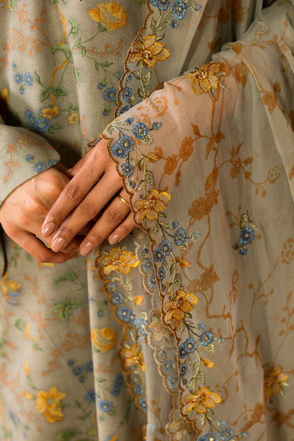 3 Piece - Stitched - Printed & Embroidered Khaddar Suit - MC2113