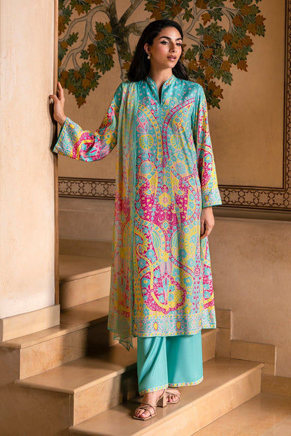 3 Piece - Stitched - Printed Raw Silk Suit - MCP1730-2