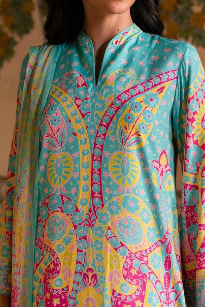 3 Piece - Stitched - Printed Raw Silk Suit - MCP1730-2