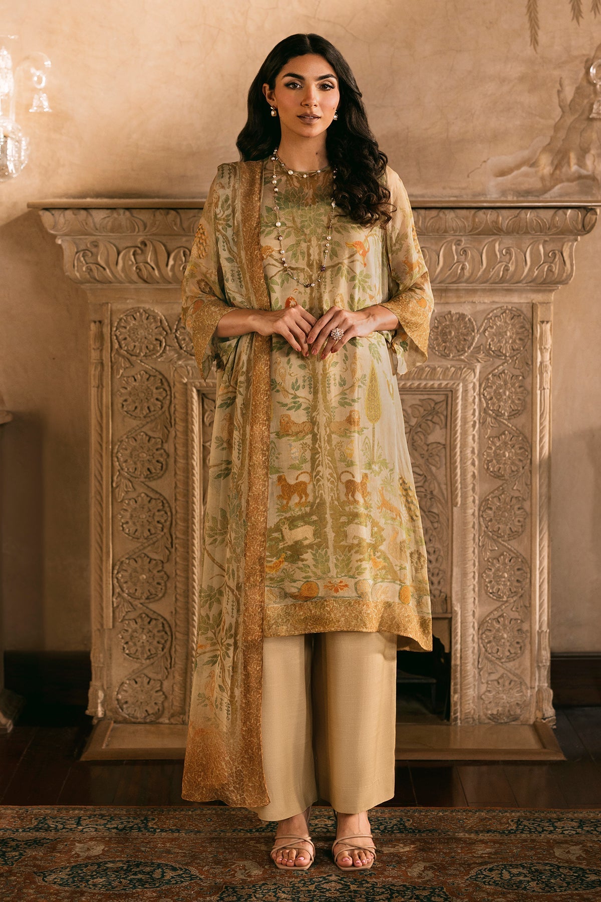 4 Piece - Stitched - Printed Pure Chiffon Suit - MCP1731