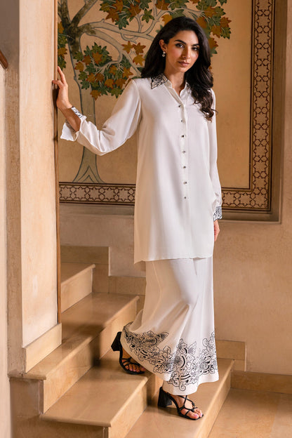2 Piece - Stitched - Embroidered Pure Silk Suit - MCP2001