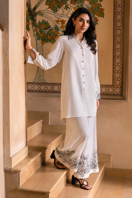 2 Piece - Stitched - Embroidered Pure Silk Suit - MCP2001