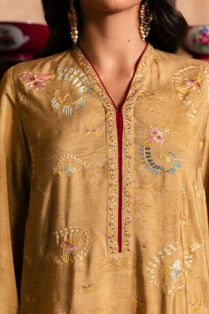2 Piece - Stitched - Printed & Embroidered Pure Silk Suit - MCP2010