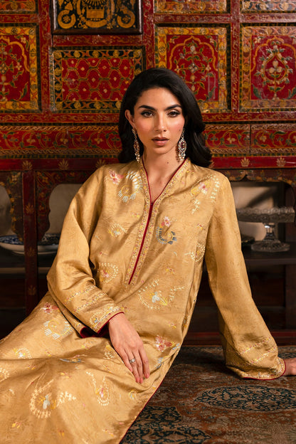 2 Piece - Stitched - Printed & Embroidered Pure Silk Suit - MCP2010