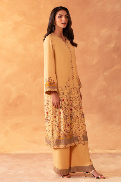 2 Piece - Stitched - Hand Screen Printed Raw Silk Suit - MCP2032