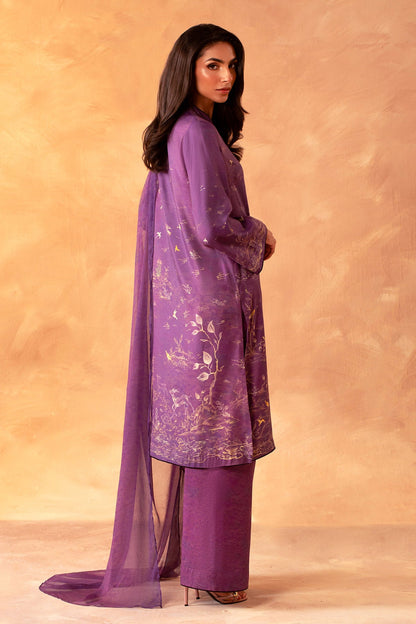3 Piece - Stitched - Printed Pk Raw Silk Suit - MCP2034