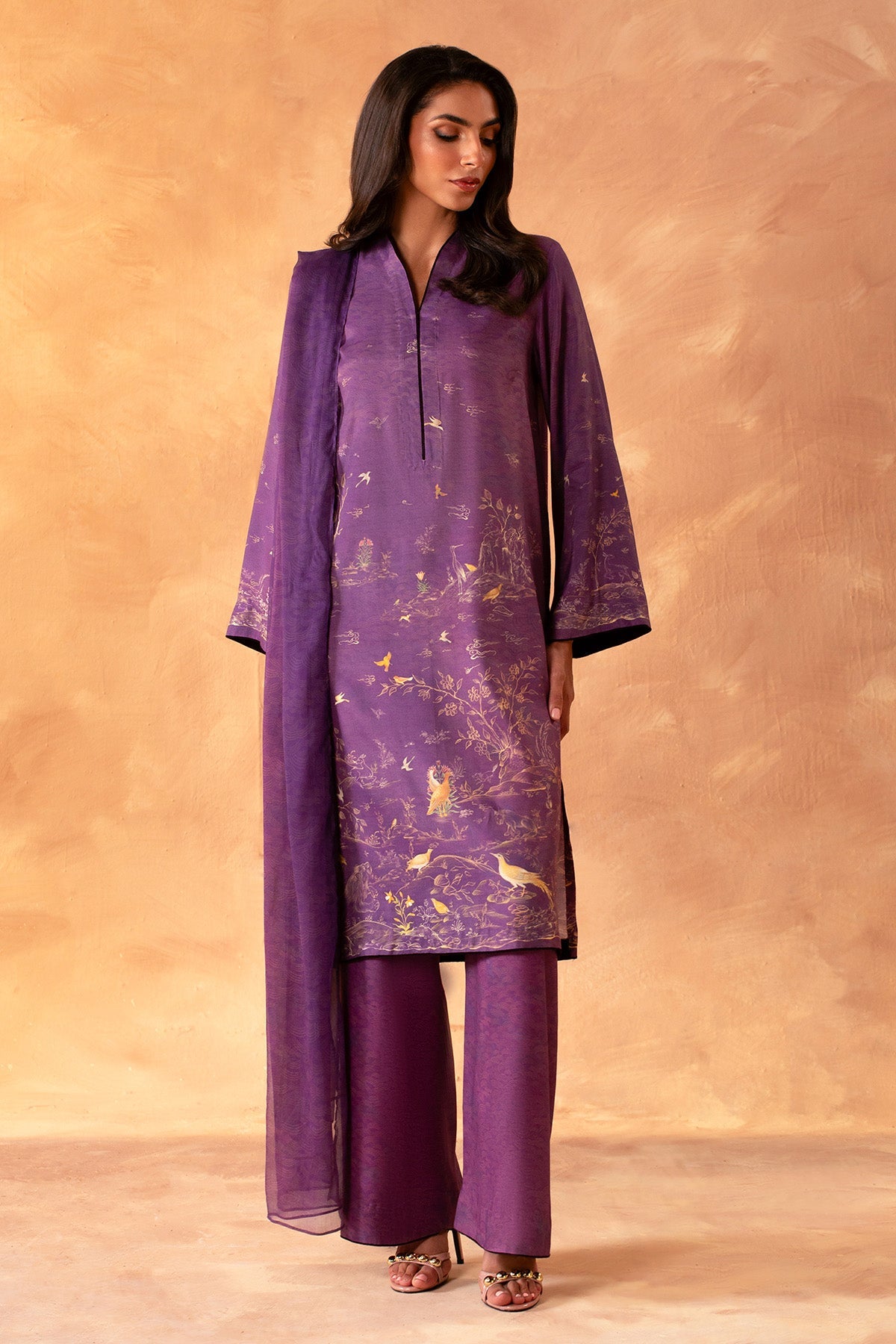 3 Piece - Stitched - Printed Pk Raw Silk Suit - MCP2034