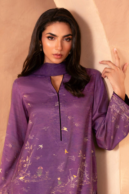 3 Piece - Stitched - Printed Pk Raw Silk Suit - MCP2034