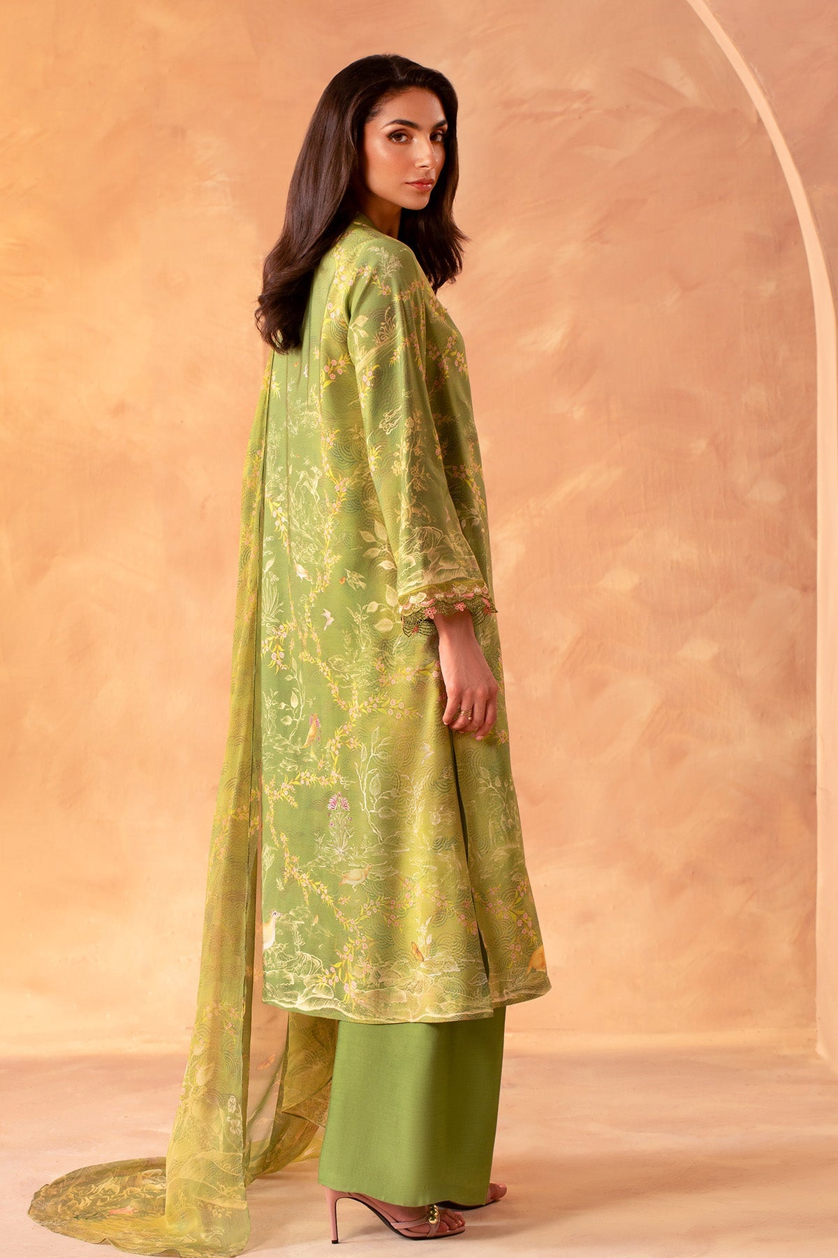 3 Piece - Stitched - Printed Khaadi Silk Suit - MCP2039