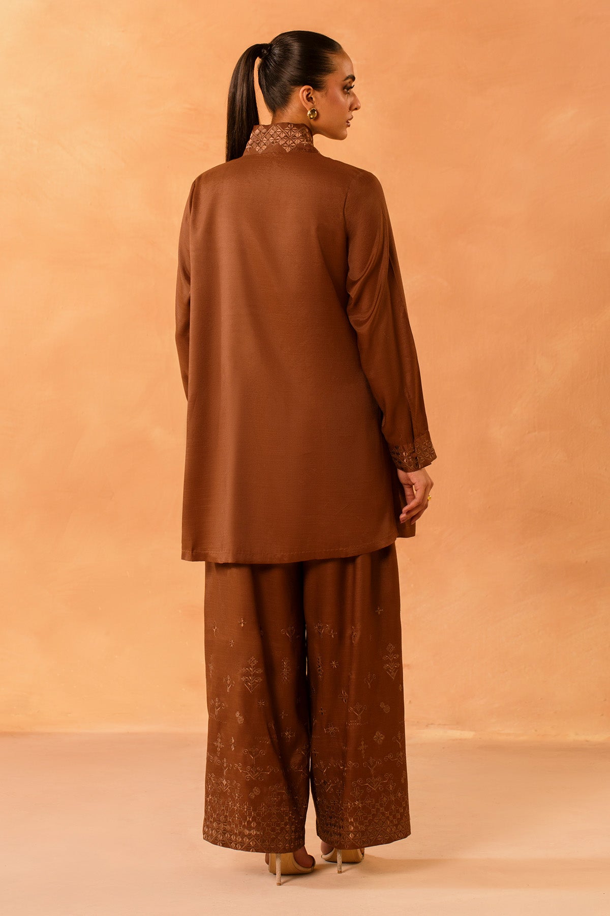 2 Piece - Stitched - Dyed & Embroidered Pk Raw Silk Suit - MCP2053