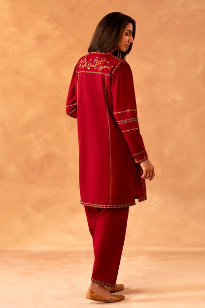 2 Piece - Stitched - Embroidered Khaddar Suit - MCP2056