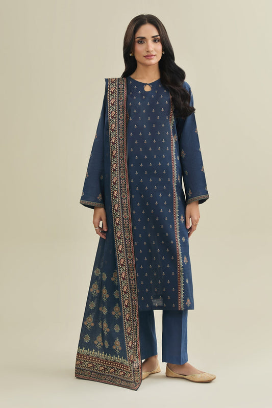 3 Piece - Unstitched - Printed Khaddar Suit - X7103