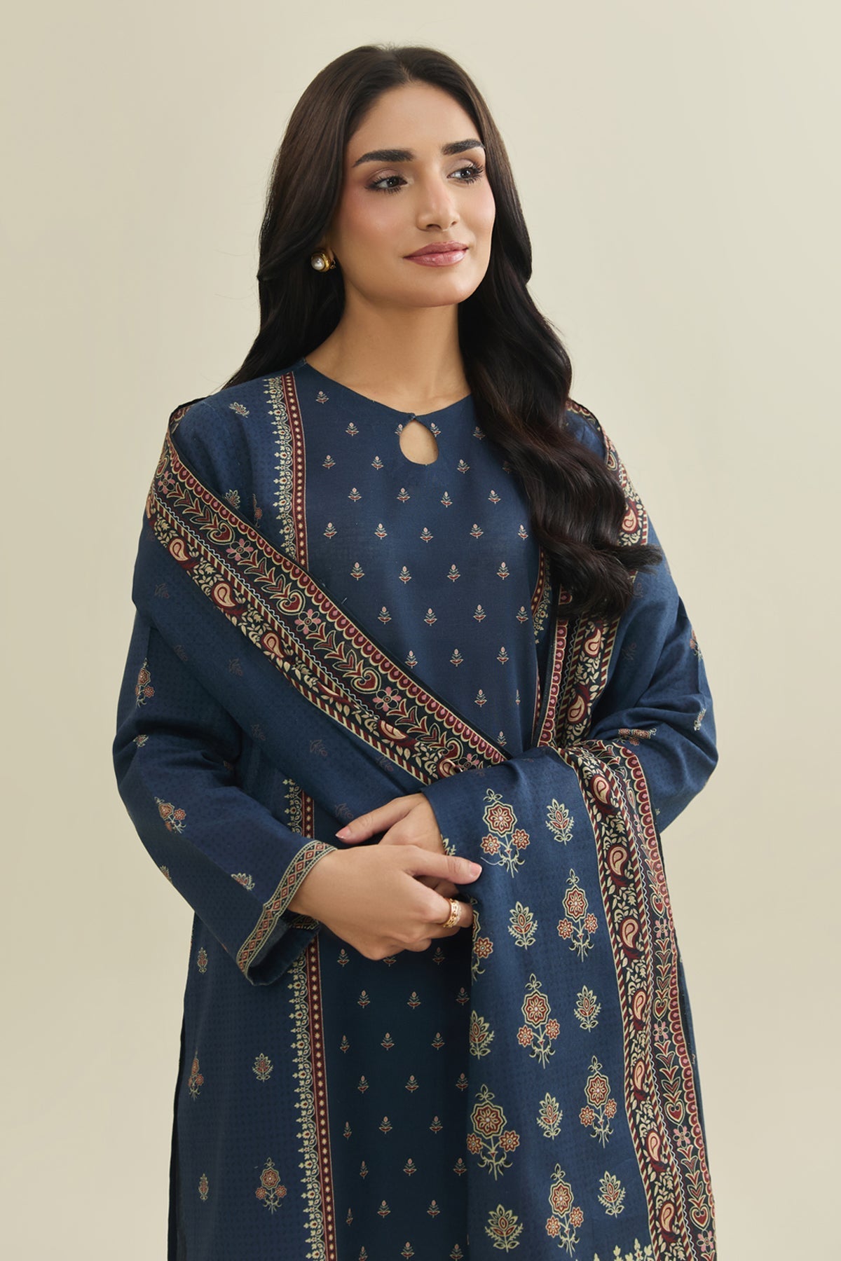 3 Piece - Unstitched - Printed Khaddar Suit - X7103