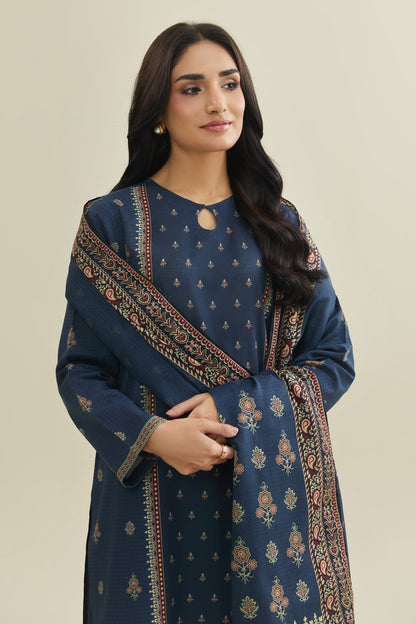 3 Piece - Unstitched - Printed Khaddar Suit - X7103